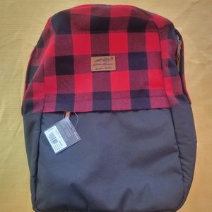 Eddie Bauer "Ashford" Backpack. Buffalo plaid, Red / Black. NWT in package.